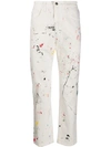 LOST DAZE LOST DAZE PAINT SPLATTER STRAIGHT LEG JEANS - WHITE