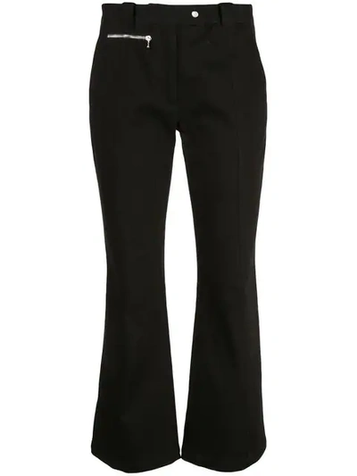 Proenza Schouler Crop Flare Trouser-cotton Suiting In Black