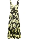 PROENZA SCHOULER SPLATTER FLORAL SLEEVELESS TIERED DRESS