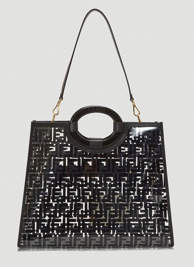 Fendi Runaway Shopper Tote Bag In Black