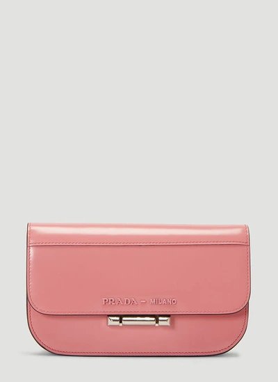 Prada Sybille Leather Shoulder Bag In Pink