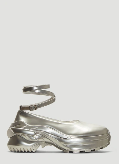 Maison Margiela Retro Fit Ballerina Flats In Silver