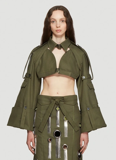 Asai Cropped Jacket In Green