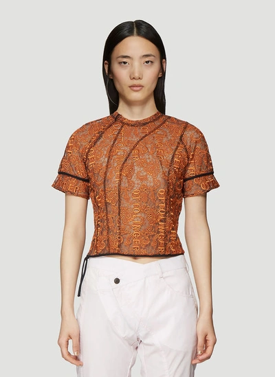 Ottolinger Embroidered Lace Top In Orange