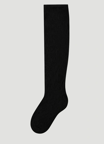 Gucci Blossom Socks In Black