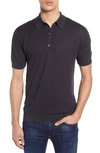 John Smedley Roth Sea Island Cotton Polo Shirt In Charcoal