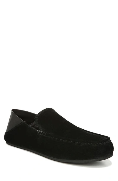 Vince Men's Gino Shearling Lined Suede & Leather Loafer Slippers In Black
