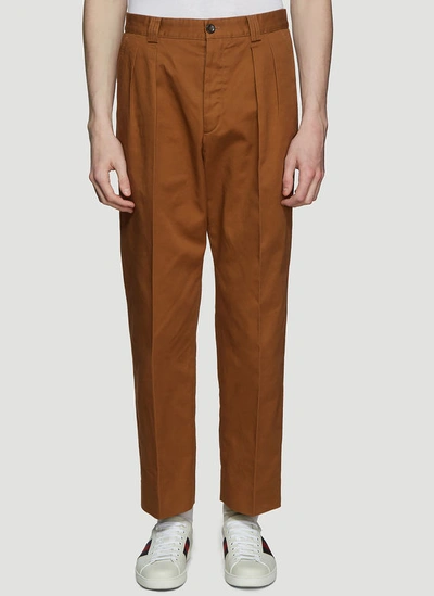 Gucci Wide Leg Pants In Brown