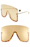 Gucci 99mm Oversize Shield Sunglasses - Shiny Beige Horn