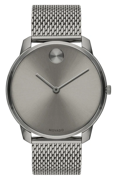 Movado Men's Bold Thin Mesh-bracelet Watch, Grey