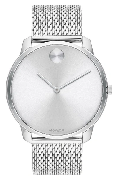 Movado Men's Bold Thin Mesh-bracelet Watch, Silver