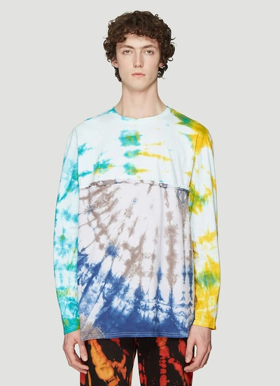 Stain Shade Tie-dye Long Sleeve T-shirt In Multicolour In Blue