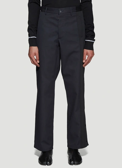 Maison Margiela Track Chino Mix Trousers In Navy