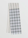 BURBERRY Icon Stripe and Vintage Check Wool Silk Scarf