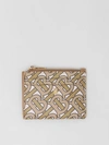 BURBERRY Monogram Print Leather Zip Card Case