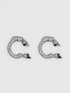 BURBERRY Crystal Ruthenium-plated Hoof Open-hoop Earrings