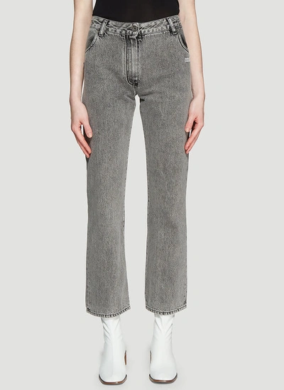 Off-white Cropped Jeans In Grey