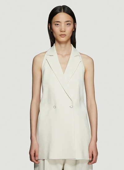 Off-white Tailored Wrap Gilet In Beige