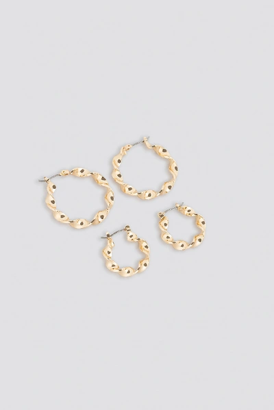 Na-kd 2-pack Twisted Hoop Earrings - Gold