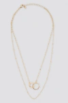 NA-KD CONNECTED RING LAYERED NECKLACE - GOLD