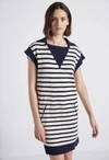 CURRENT ELLIOTT THE ELSIE SWEATER DRESS,19-2-005302-DR01840_NAVY AND IVORY