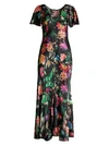 ETRO Pop Floral Satin Maxi Dress