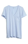 Madewell Whisper Cotton V-neck Pocket Tee In Craft Blue