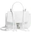 Rebecca Minkoff Mini Stella Leather Satchel In Optic White/silver