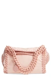 Stella Mccartney Mini Falabella Shaggy Deer Faux Leather Tote - Pink In Pastel Pink