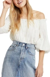 FREE PEOPLE DANCING TILL DAWN OFF THE SHOULDER CROP TOP,OB936848