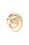 ALEXIS BITTAR HAMMERED COIL LINK RING,AB92R0046