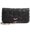 ZADIG & VOLTAIRE ROCKY STUDDED LEATHER SHOULDER BAG,SHAB2022F