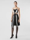 BURBERRY Fringe Detail Silk Satin Slip Dress