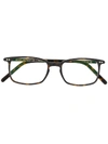 Lunor Rectangle Frame Glasses - Brown In Brown