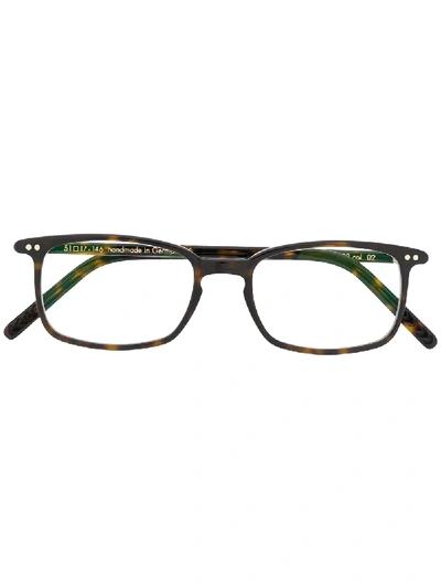 Lunor Rectangle Frame Glasses - Brown