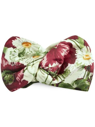Gucci Silk Headband With Floral Print - 白色 In 9272 White