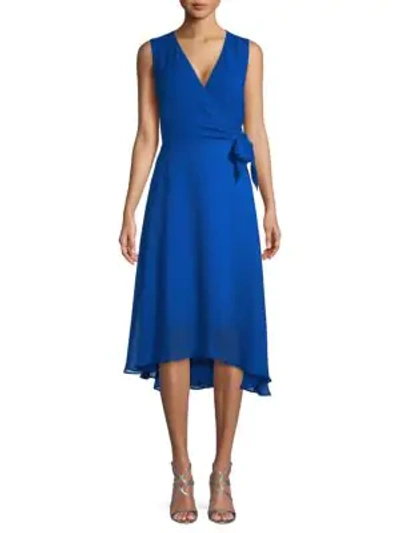 Karl Lagerfeld High-low Self-tie A-line Dress In Cobalt