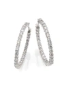 ROBERTO COIN WOMEN'S 18K WHITE GOLD & DIAMOND HOOP EARRINGS/1.2",0455129433725