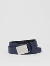 BURBERRY Plaque Buckle Grainy Leather Belt