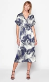 Equipment Tavine Short Sleeve Silk Wrap Dress In Nature White/eclipse