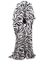 OSCAR DE LA RENTA Zebra Print Silk Caftan