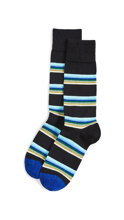 Paul Smith Lion Stripe Socks In Black Multi