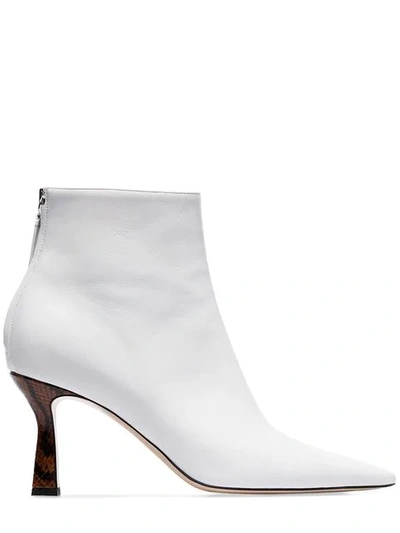 Wandler Lina 80 White Leather Boots