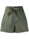 EQUIPMENT EQUIPMENT TIE WAIST SHORTS - 绿色