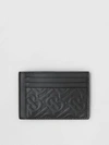 BURBERRY Monogram Leather Money Clip Card Case