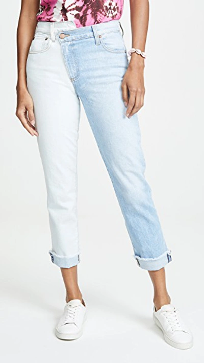 Alice And Olivia Amazing Asymm Slim Straight Jeans In Spring Personality
