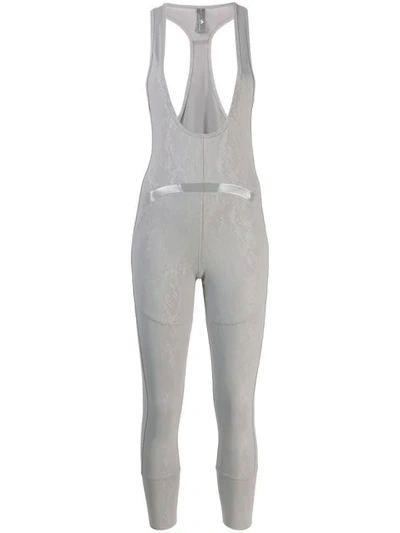 Adidas By Stella Mccartney Plunge Performance Jumpsuit - 灰色 In Grey
