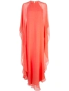 Michelle Mason Flutter Gown In Red