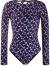 La Doublej Longsleeved Swimsuit In Farfalline