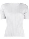 ISSEY MIYAKE PLEATS PLEASE BY ISSEY MIYAKE MICRO PLEATED T-SHIRT - NEUTRALS